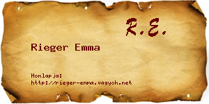 Rieger Emma névjegykártya